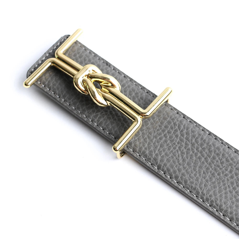 Pánský kožený pásek se zamotanou přezkou