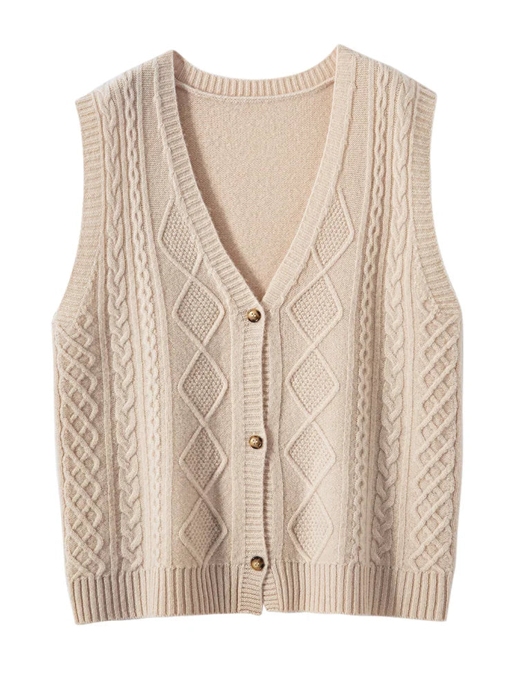 Dámská vesta 100 % merino vlna