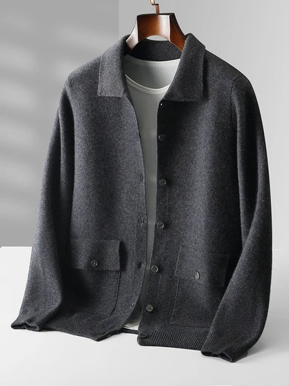 Pánský elegantní kardigan 100 % merino vlna