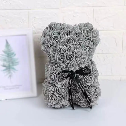 Umělý medvídek z růží 25 cm