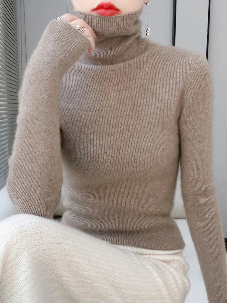 Dámský slim fit vlněný svetr