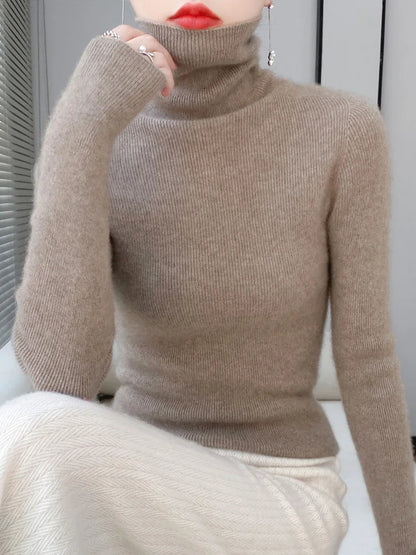 Dámský slim fit vlněný svetr