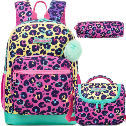 Set leopardího batohu do školy