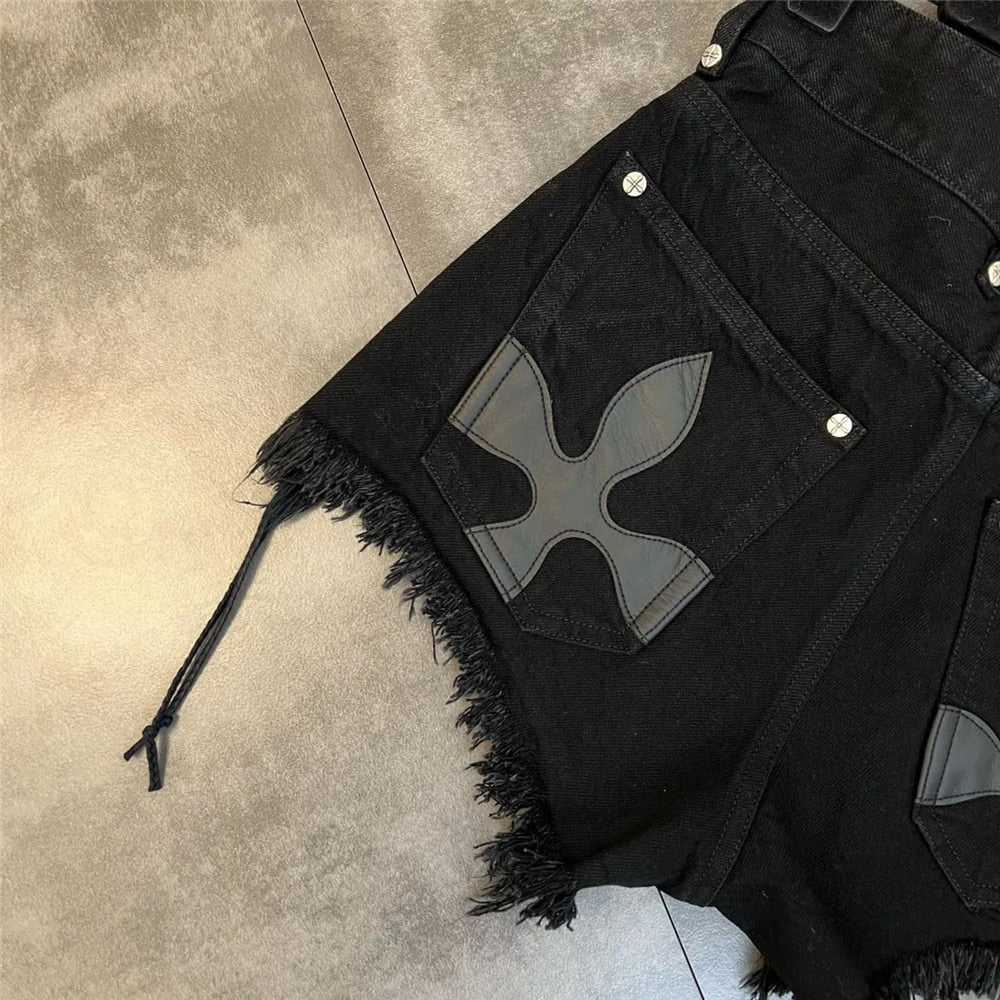 Dámské gothic denim šortky