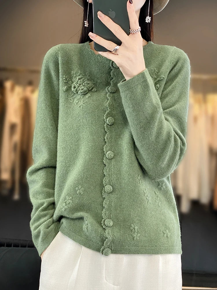 Dámský kardigan 100 % merino vlna