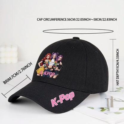 Kšiltovka K-pop s potiskem, detail
