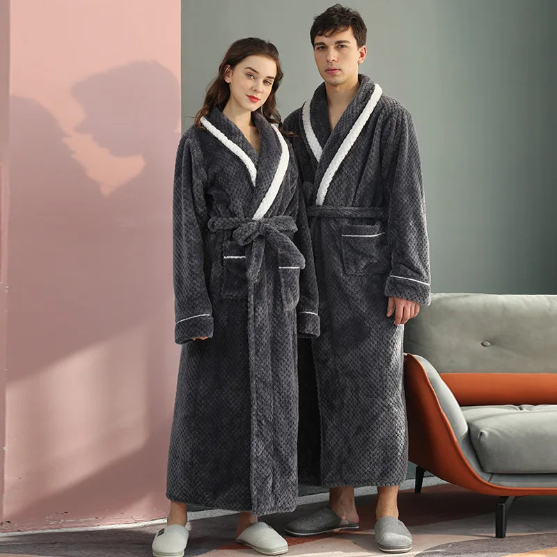 Unisex teplý dlouhý župan