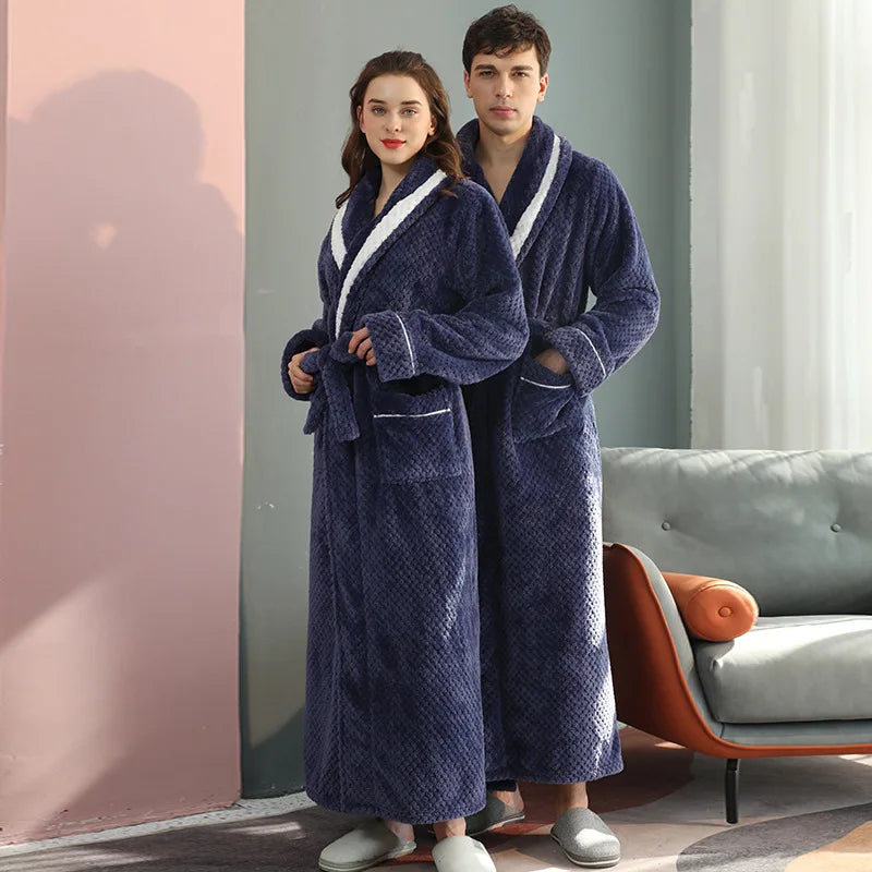 Unisex teplý dlouhý župan