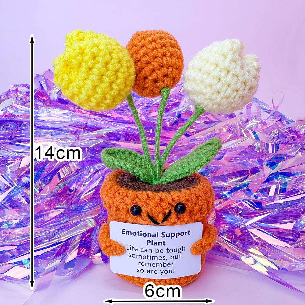 Háčkovaná hračka s pozitivní zprávou