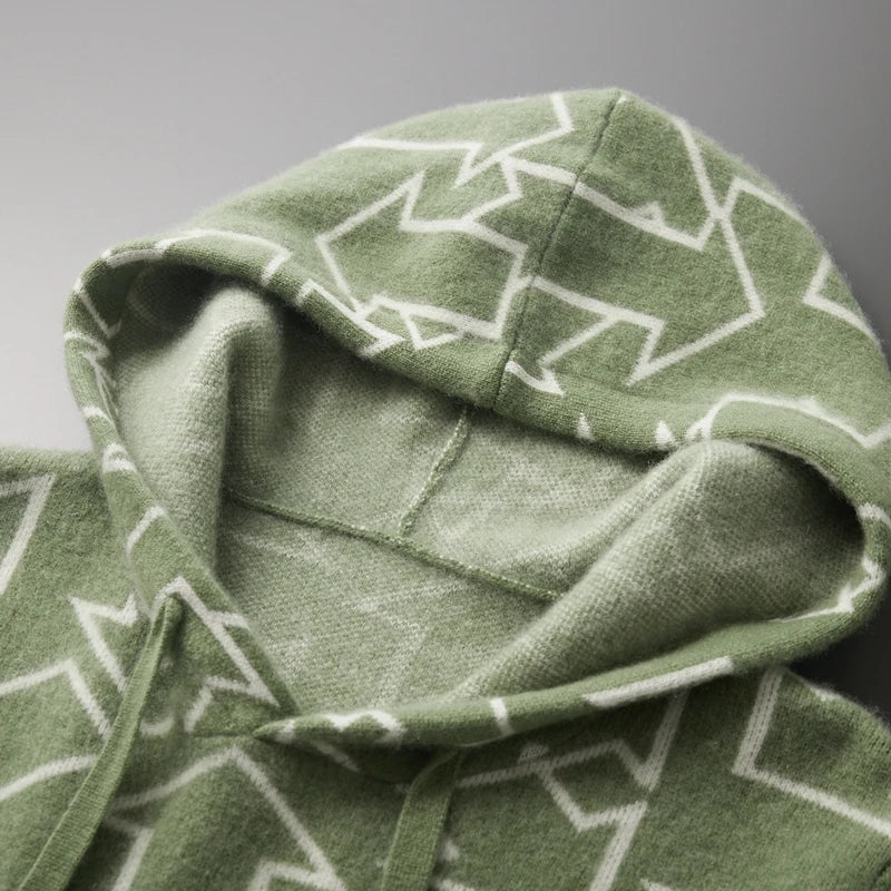 Pánský svetr s kapucí z kašmíru