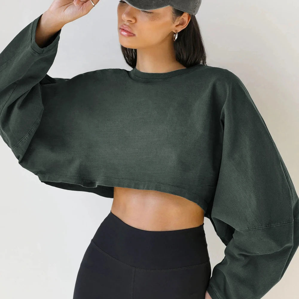 Dámská sportovní croptop mikina