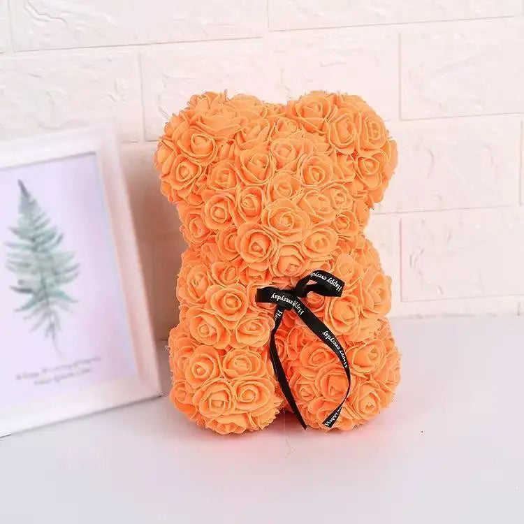 Umělý medvídek z růží 25 cm
