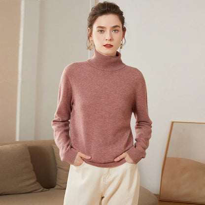 Dámský kašmírový svetr s rolákem
