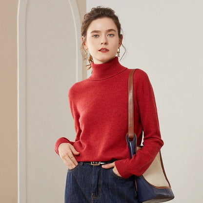 Dámský kašmírový svetr s rolákem