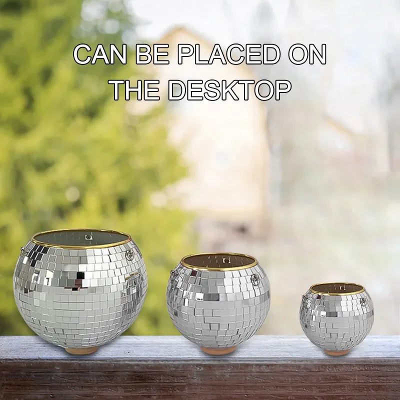 Závěsný květináč disco koule