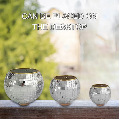 Závěsný květináč disco koule