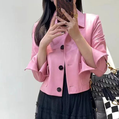 Dámská kožená tenká bunda