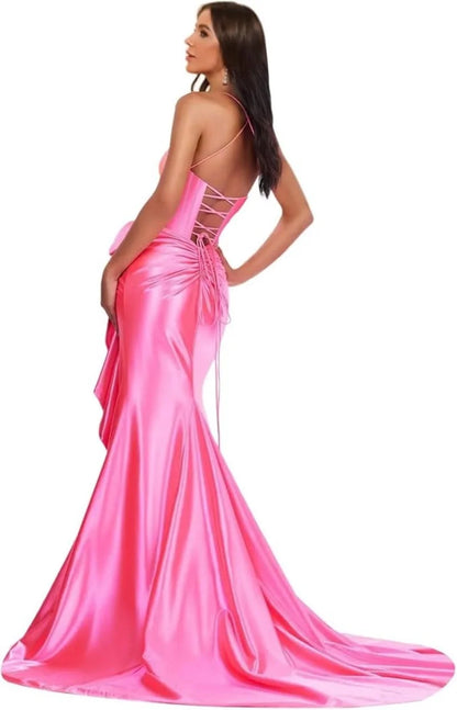 Dámské saténové plesové šaty