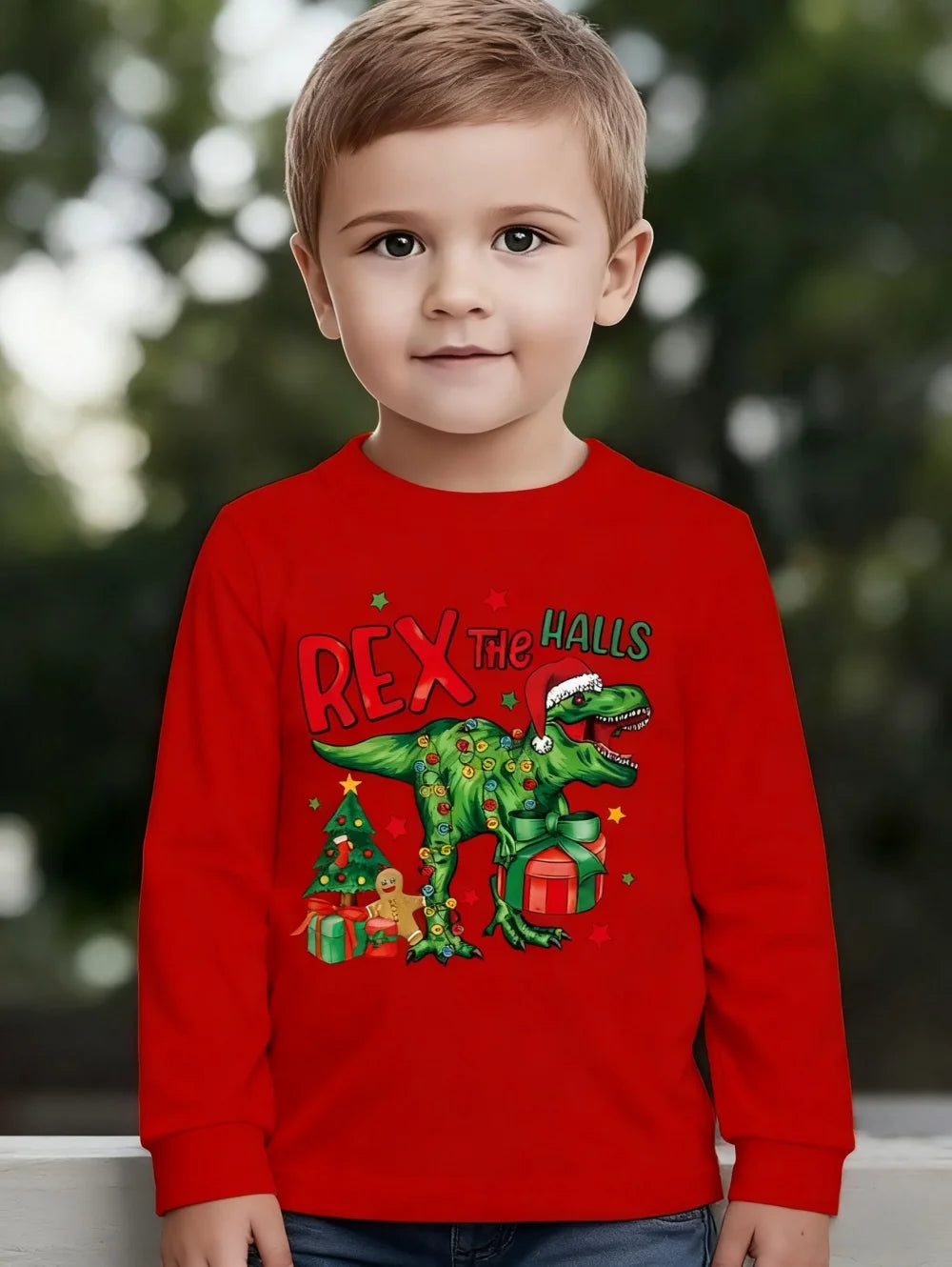 Chlapecké vánoční triko s dinosaurem