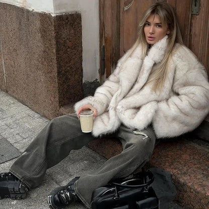 Dámský oversized kožíšek
