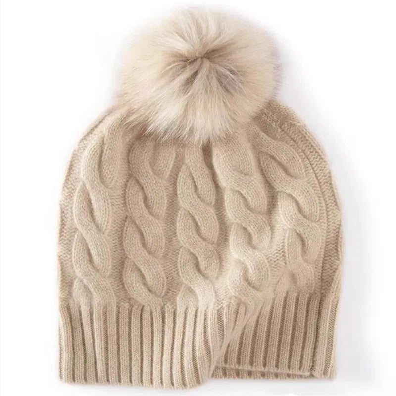 Dámská čepice s vlnou