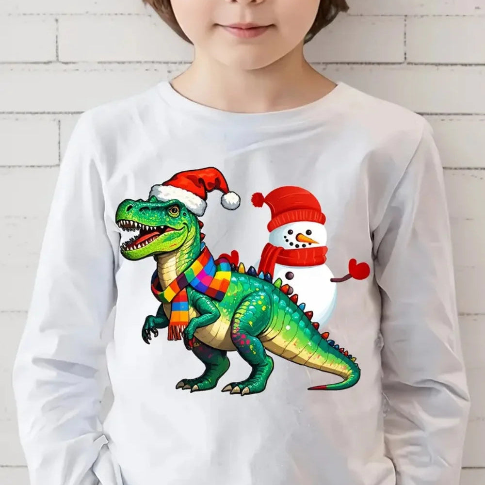 Chlapecké vánoční triko s dinosaurem