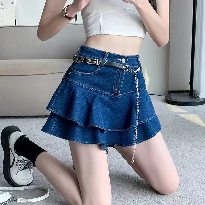 Dámská denim sukně/kraťasy