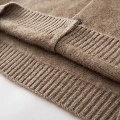 Pánský kašmírový polo kardigan