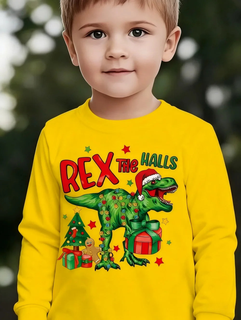 Chlapecké vánoční triko s dinosaurem