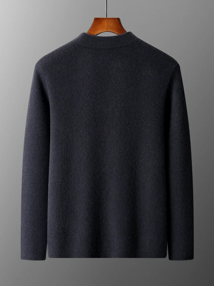 Pánský svetr se zipem 100 % merino vlna