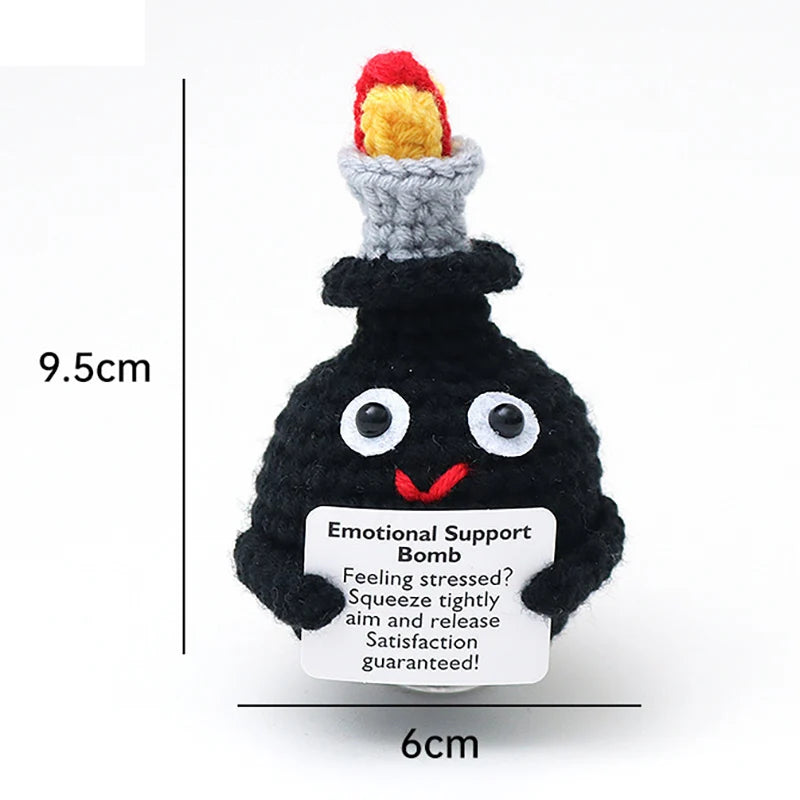 Háčkovaná hračka s pozitivní zprávou