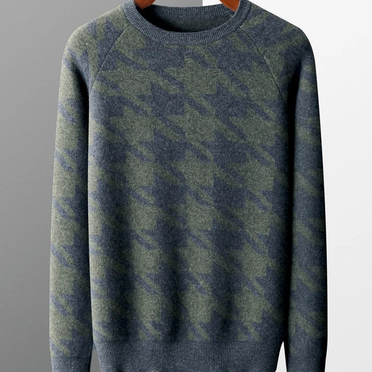 Pánský svetr se vzorem 100 % merino vlna