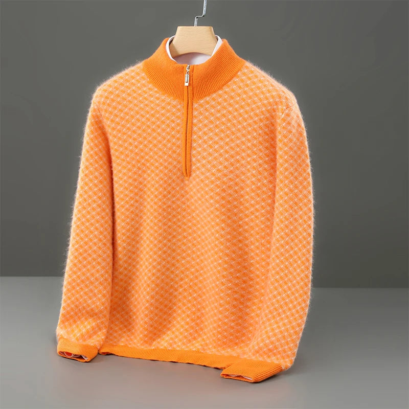 Pánský svetr se zipem z merino vlny