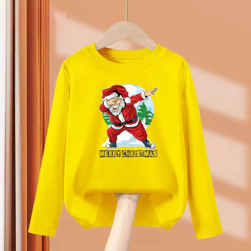 Dětské vánoční triko se Santou