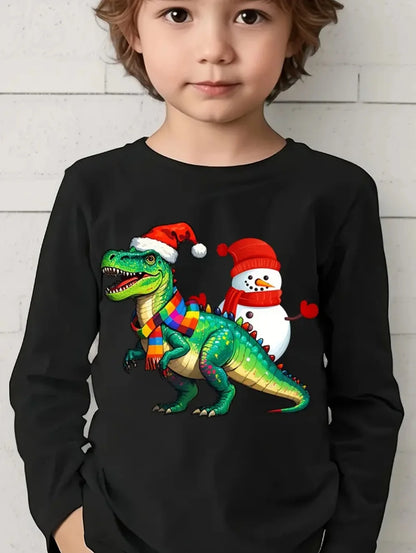 Chlapecké vánoční triko s dinosaurem