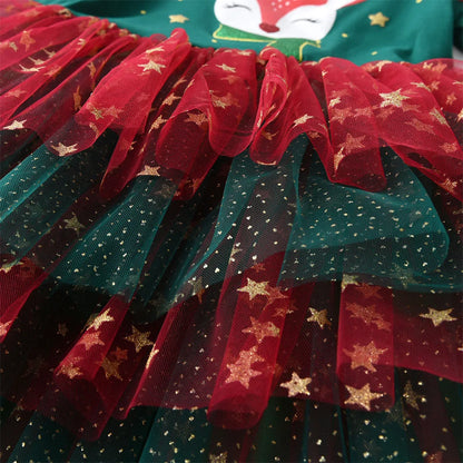 Dívčí vánoční šaty se sobem