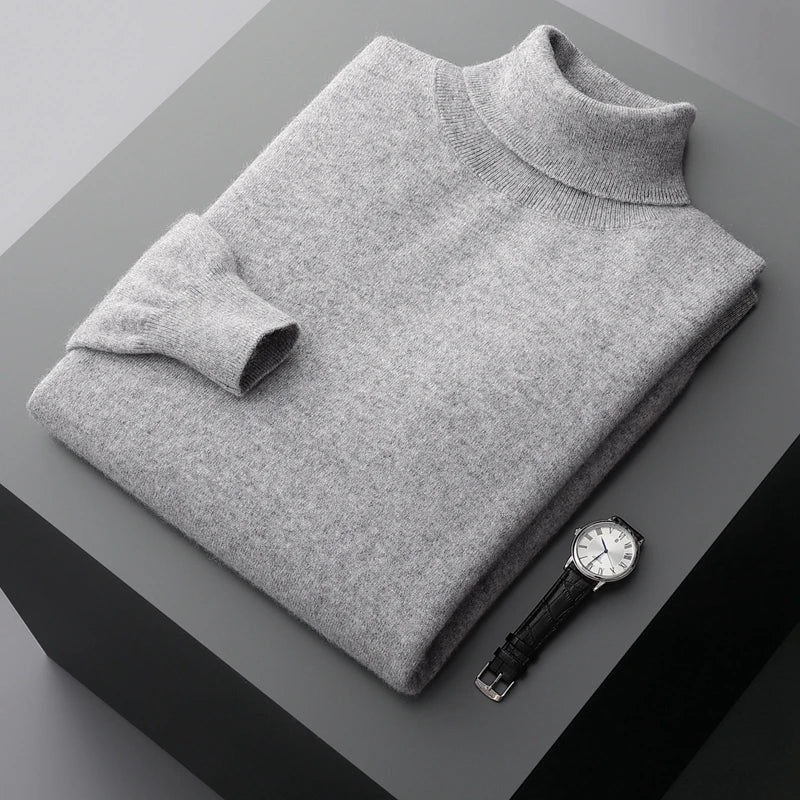 Pánský kašmírový svetr s roláčkem