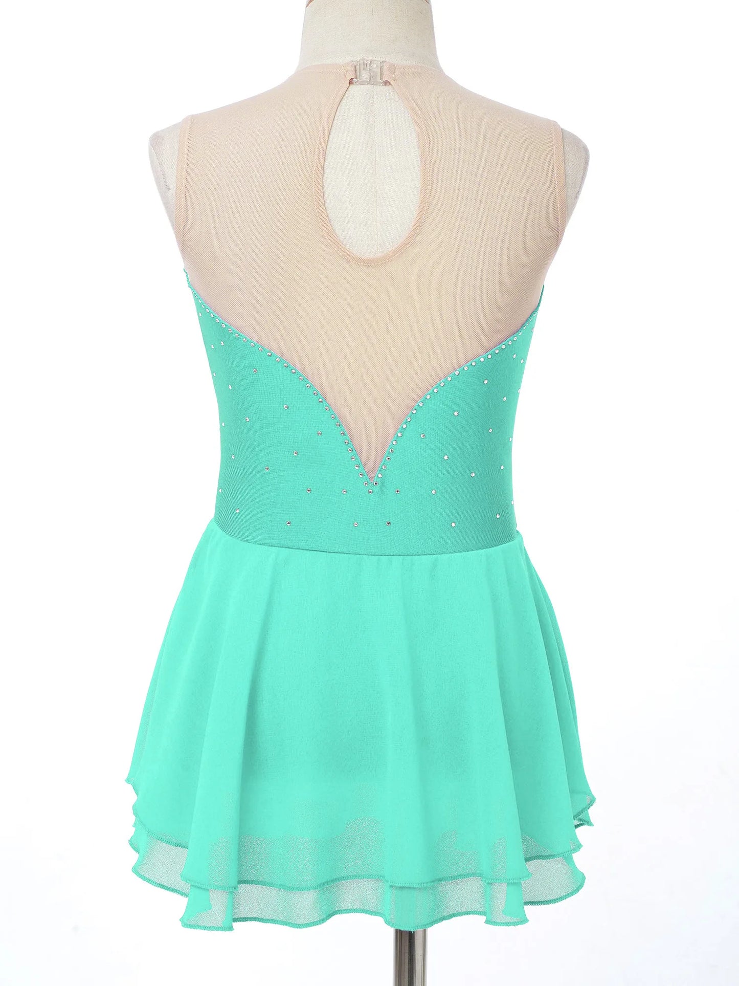 Dívčí šaty na krasobruslení s flitry