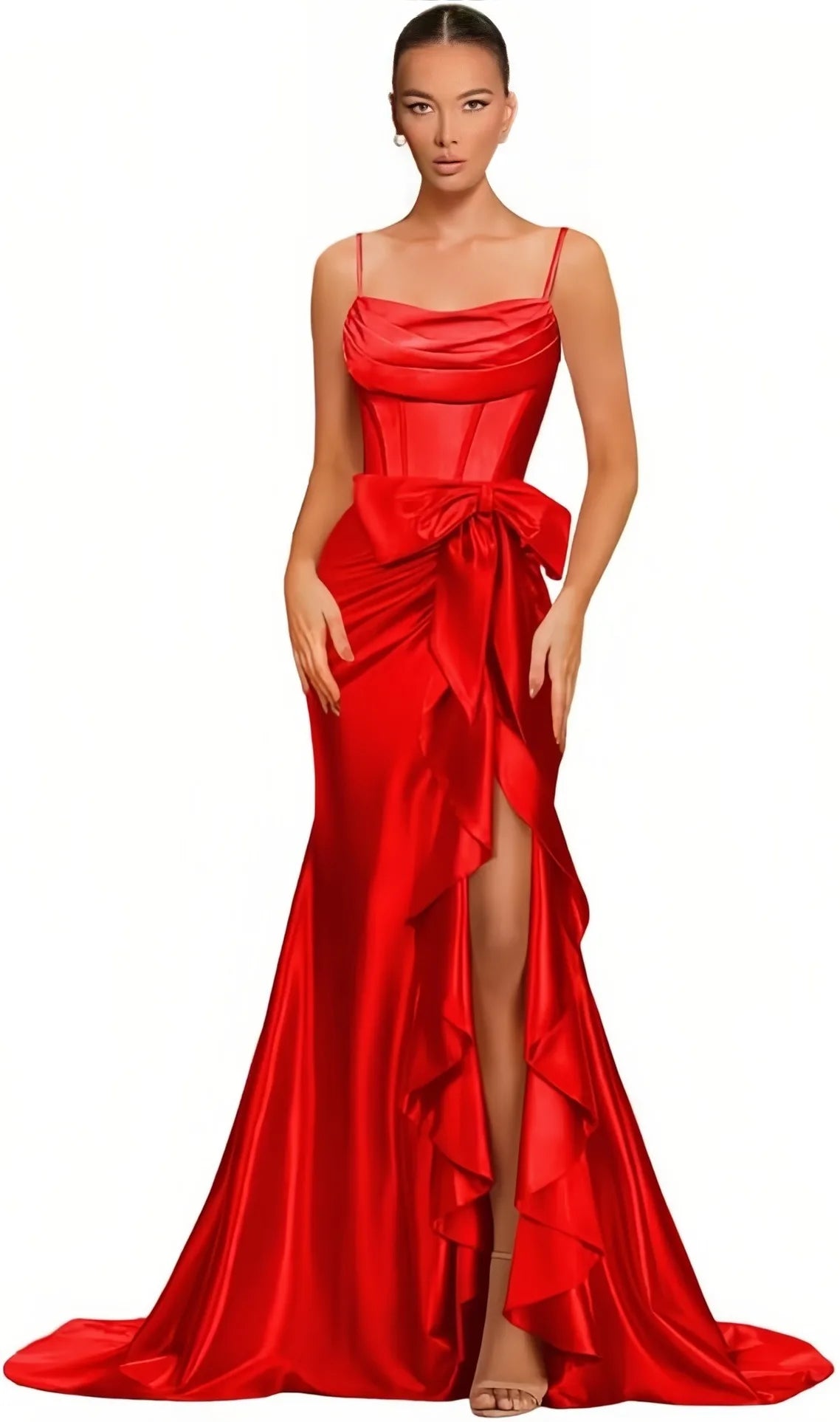 Dámské saténové plesové šaty