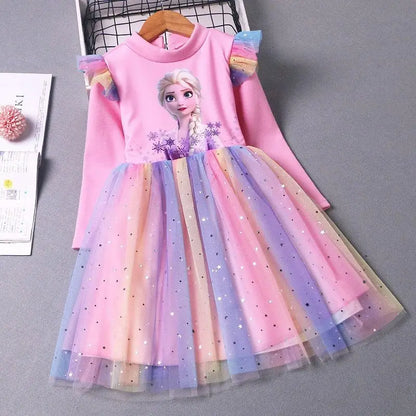 Dívčí šaty Frozen s tutu sukní