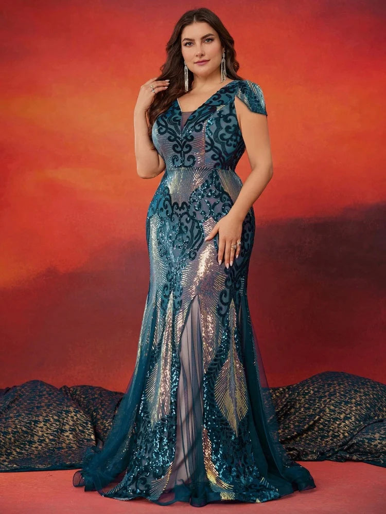 Dámské plus size plesové šaty