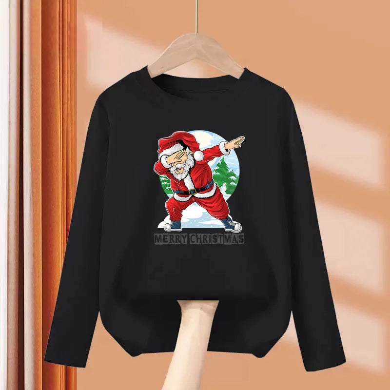 Dětské vánoční triko se Santou