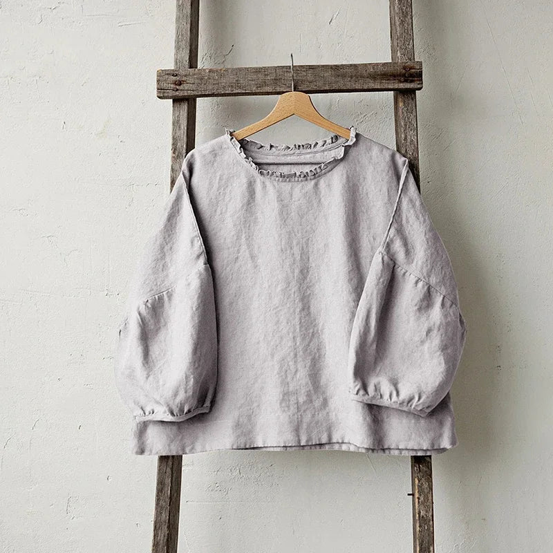 Dámský lněný oversized top