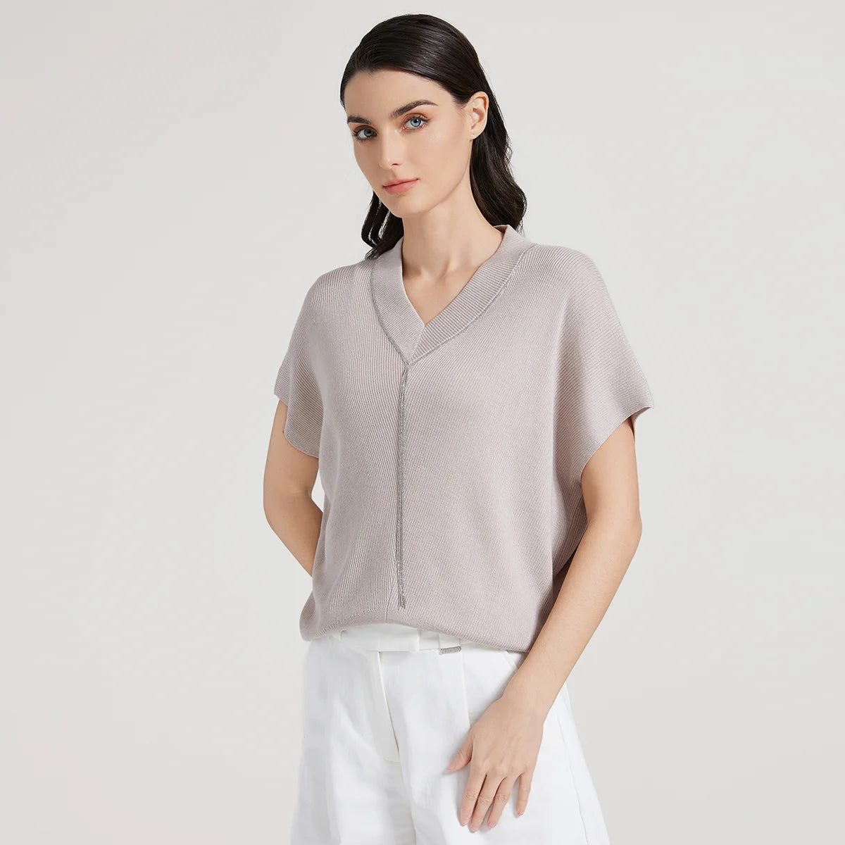 Dámský top z vlny a hedvábí