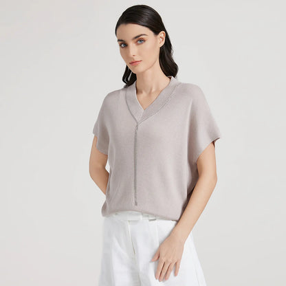 Dámský top z vlny a hedvábí