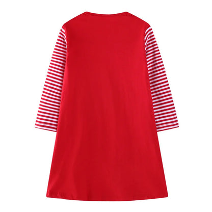 Dívčí vánoční šaty s dlouhým rukávem