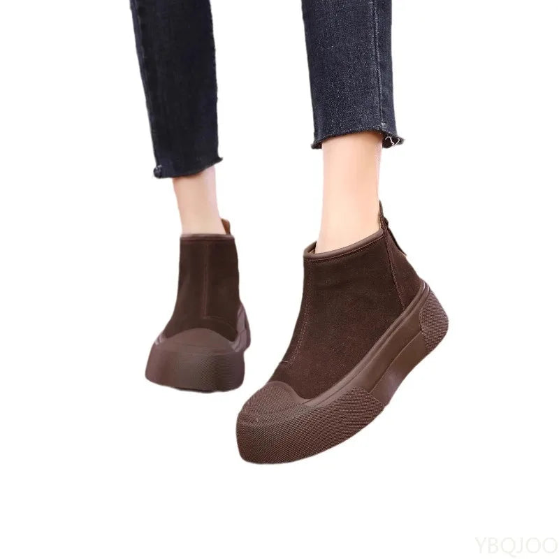 Dámské jednobarevné kotníkové boty