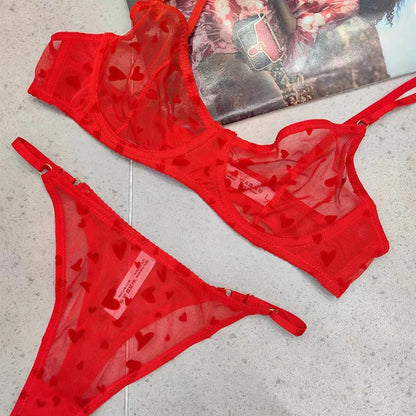 Set spodního prádla se srdíčky