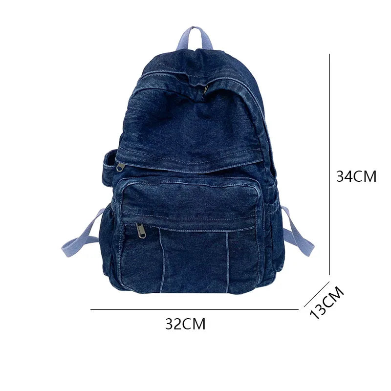 Denim školní batoh