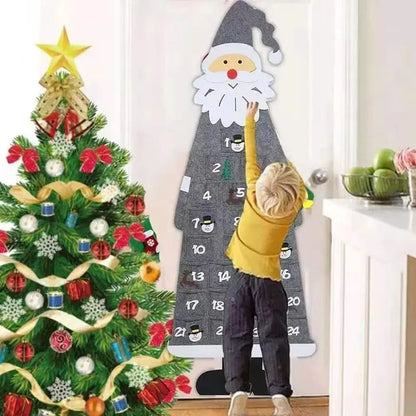 Visící adventní kalendář Santa